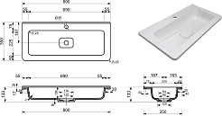 Style Line Мебельная раковина Эстет Каре Мини 80 Люкс – фотография-4